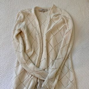 Lightly worn beige LOFT cardigan